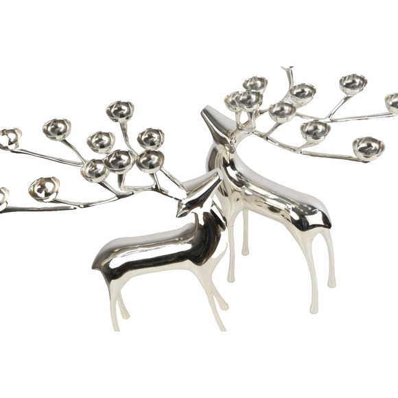 Set of 2 Pottery Barn Silver Reindeer 20” Candle Holder Christmas Décor Holiday - Picture 7 of 16